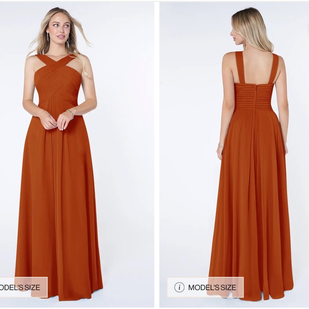 Azazie Kaleigh chiffon Bridesmaid Dress in paprika